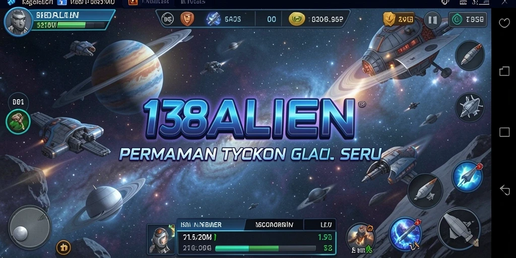 Screenshot gameplay <strong>138ALIEN</strong> menampilkan pengelolaan galaksi yang mendebarkan.