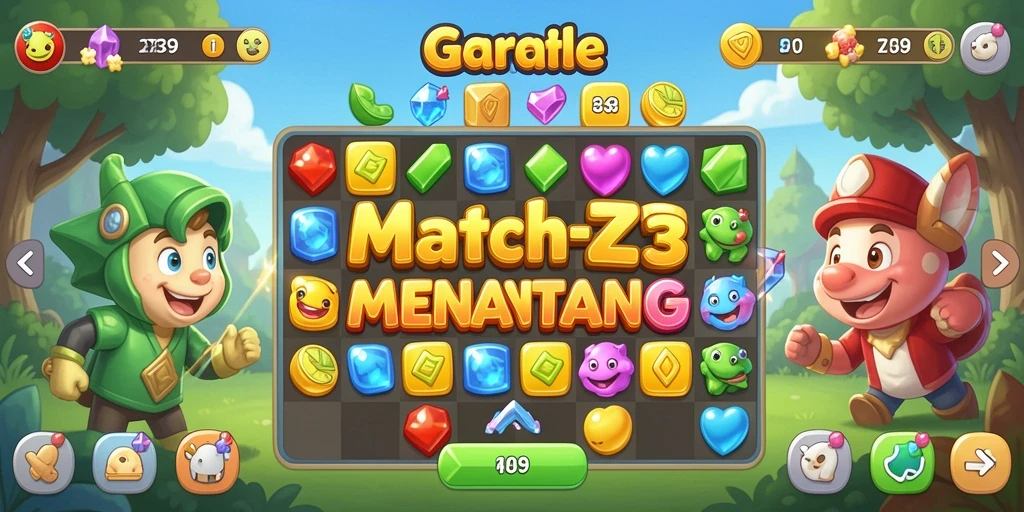 Tampilan gameplay seru dari game Match-3 2739.
