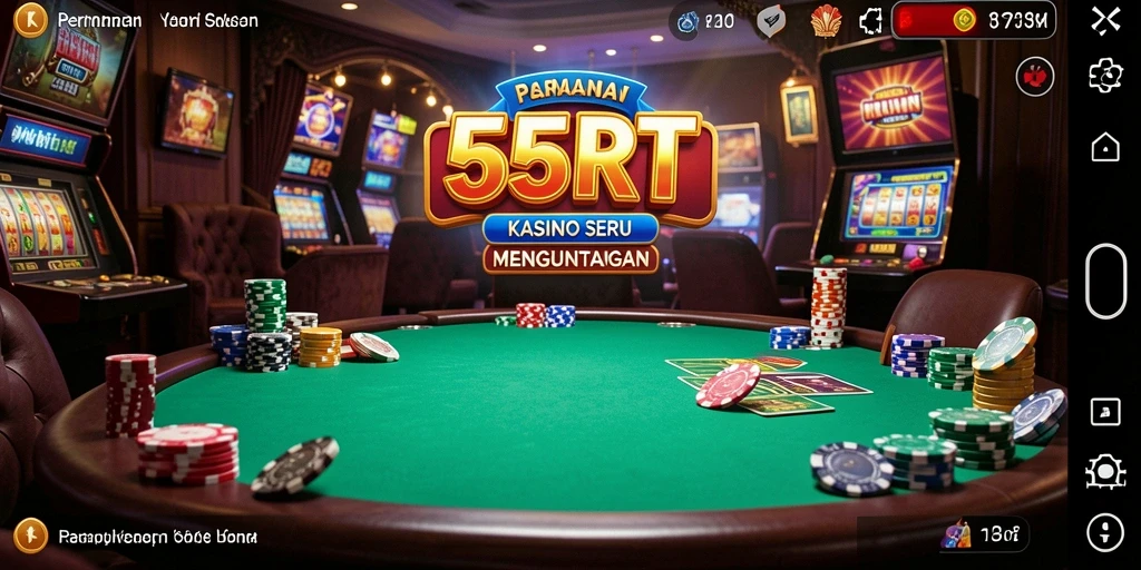 Screenshot gameplay 55RT menampilkan suasana Kasino yang mendebarkan.