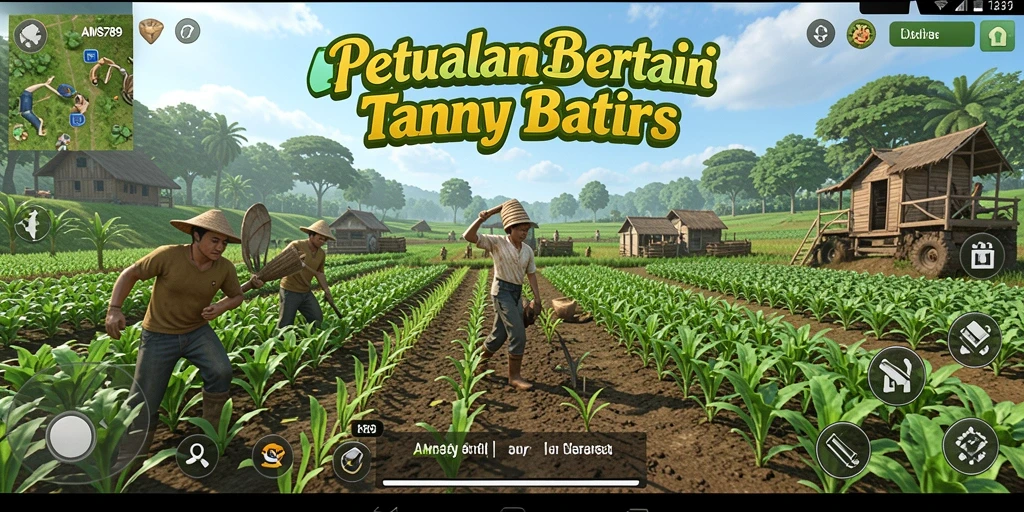 Gameplay AMS789 menampilkan aktivitas bertani yang menyenangkan dan interaktif.