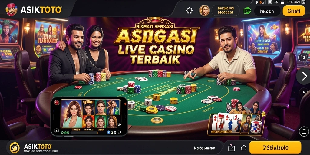 Tampilan gameplay ASIKTOTO menampilkan dealer langsung dan meja permainan yang mengasyikkan.