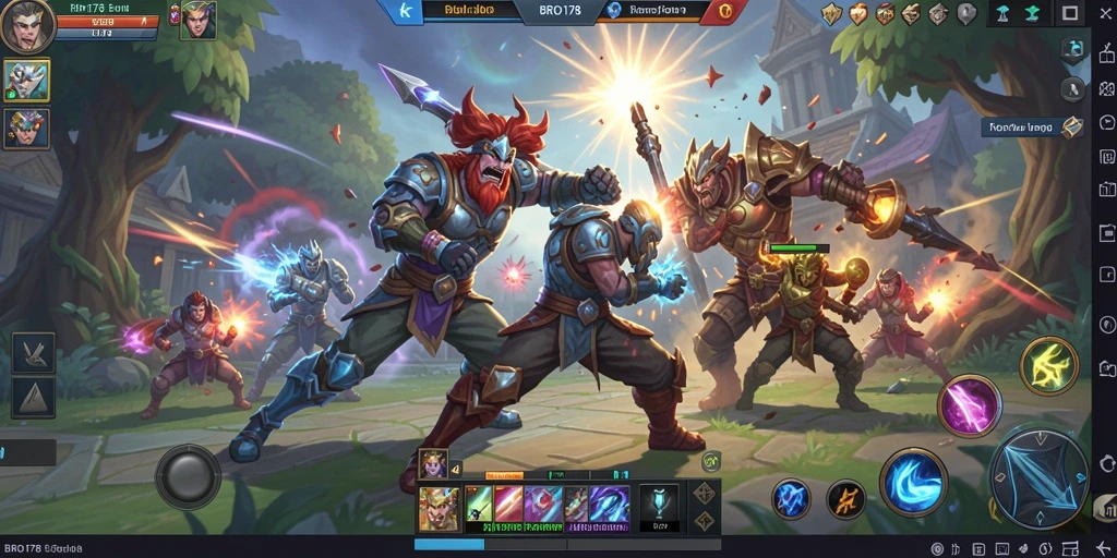 Screenshot BRO178 yang menunjukkan aksi seru dalam arena MOBA.