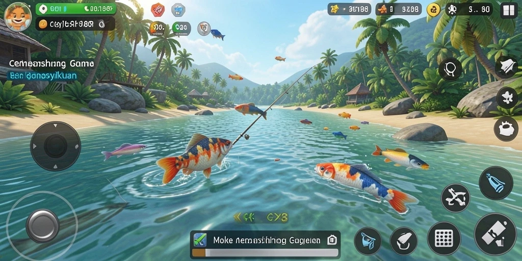 Screenshot gameplay CORLA188 yang menampilkan aksi seru memancing.