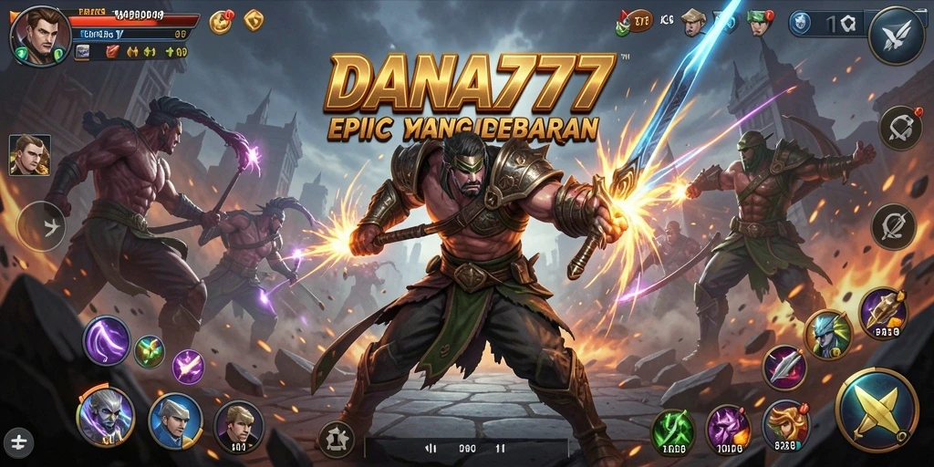 Screenshot gameplay DANA777 dengan pertarungan seru yang intens.