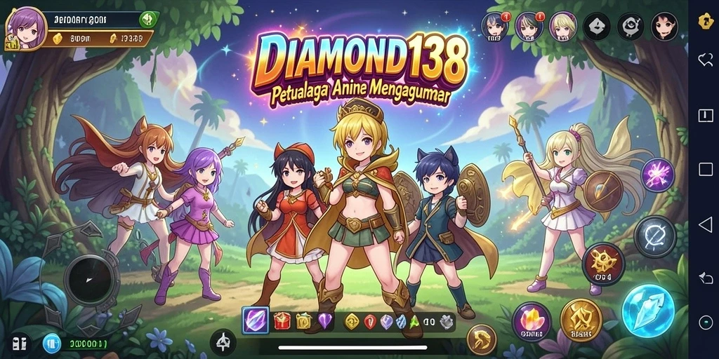 Tampilan gameplay menarik di DIAMOND138 dengan karakter anime.