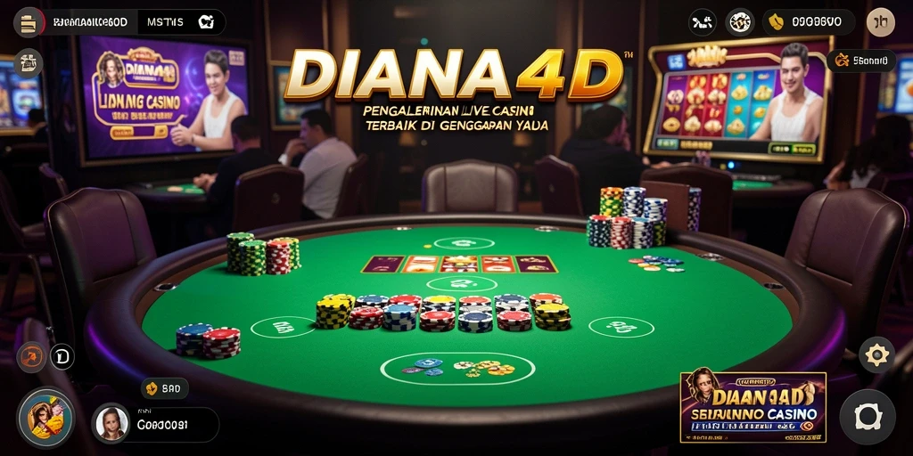Tampilan antarmuka aplikasi DIANA4D saat bermain Live Casino.