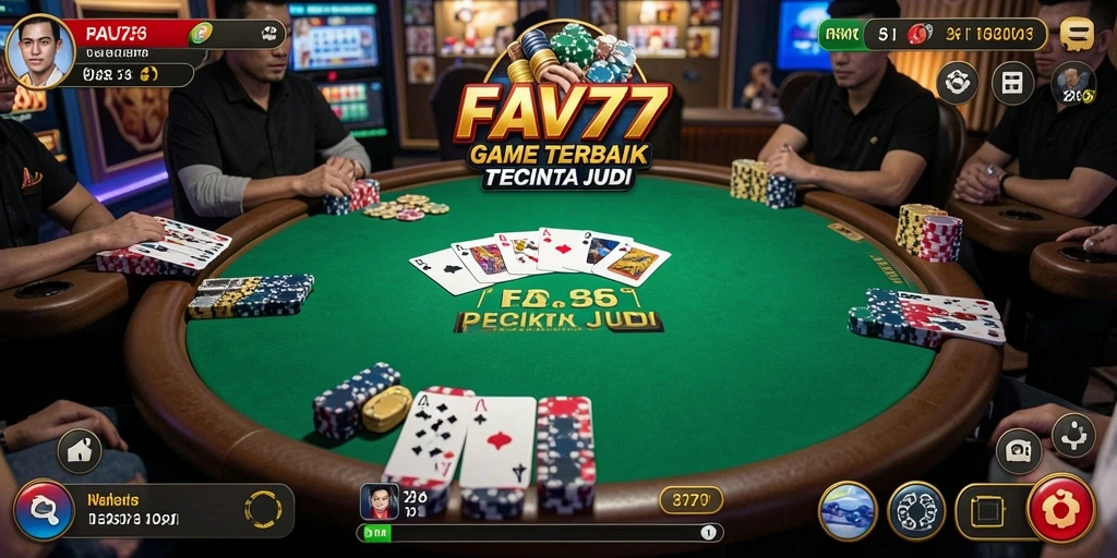 Tampilan permainan poker yang mendebarkan di FAV77.