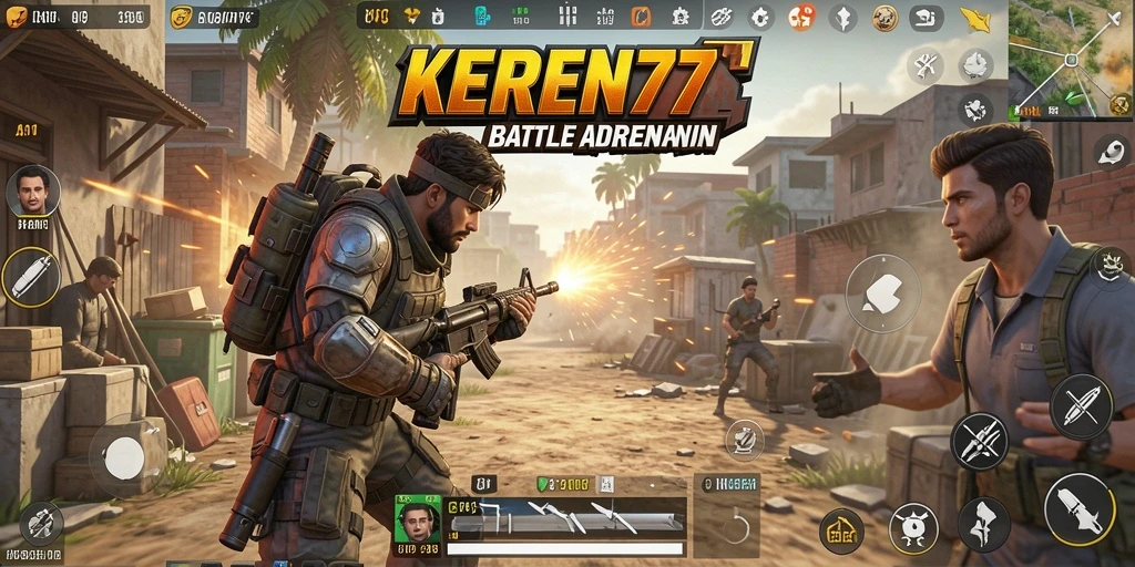 Tampilan gameplay KEREN77 yang menegangkan saat berada di medan perang.