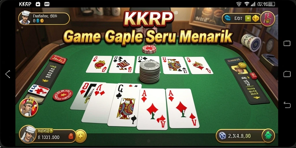 Screenshot utama KKRP menampilkan keseruan gameplay Gaple.
