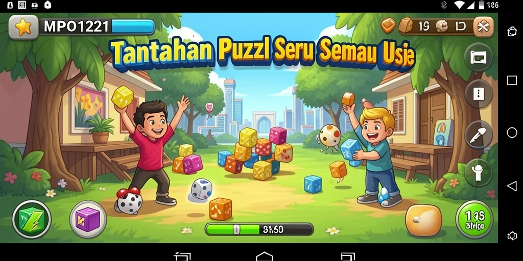 Screenshot MPO1221 menampilkan tantangan puzzle yang menarik dan seru.