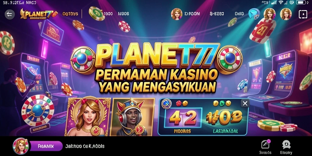 Screenshot gameplay PLANET77 menampilkan keseruan permainan Kasino.