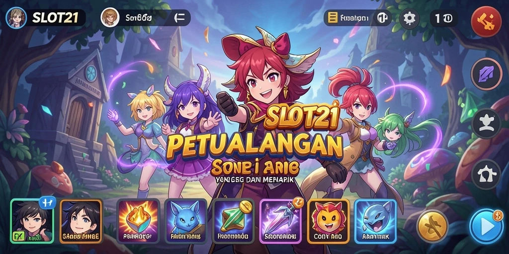 Tampilan gameplay menawan dari SLOT21 dengan karakter Anime yang dinamis.