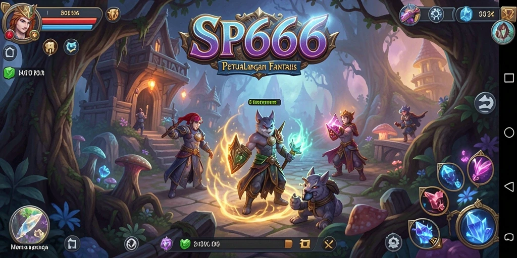 Screenshot gameplay SP666 yang menunjukkan pertempuran epik dalam RPG.
