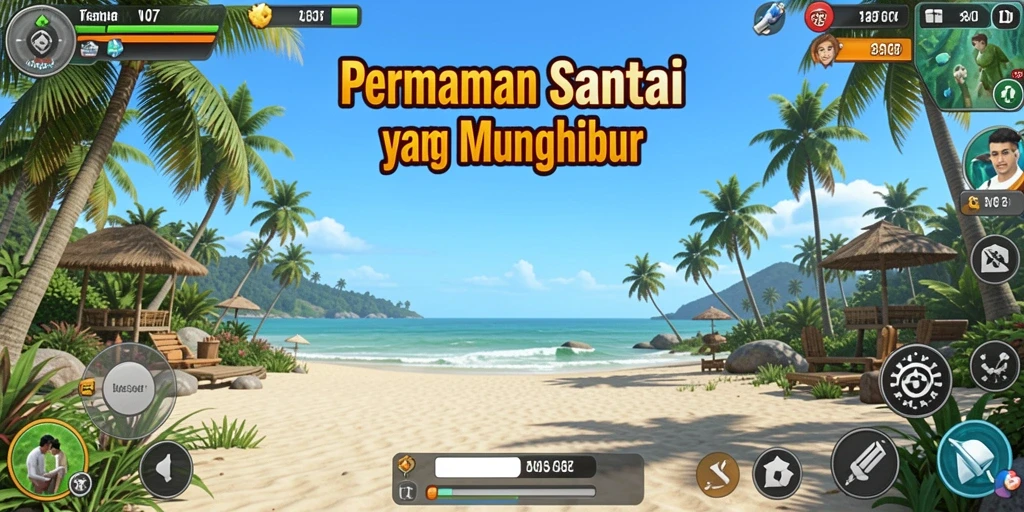 Screenshot menunjukkan gameplay V07 yang penuh warna dan interaktif.